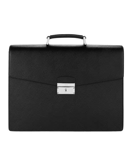 prada leather briefcase triple-gusset|Prada Leather Briefcase, Triple.